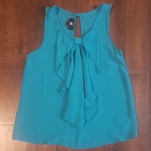 Teal Tank Top with Bow detail